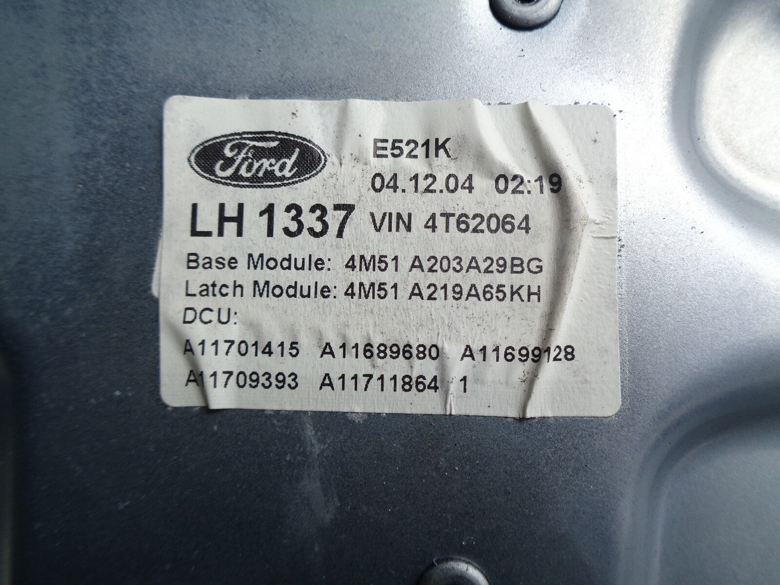 FORD FOCUS MK2 HATCHBACK PASSENGER SIDE FRONT WINDOW REGULATOR 4M51 A203A29BG