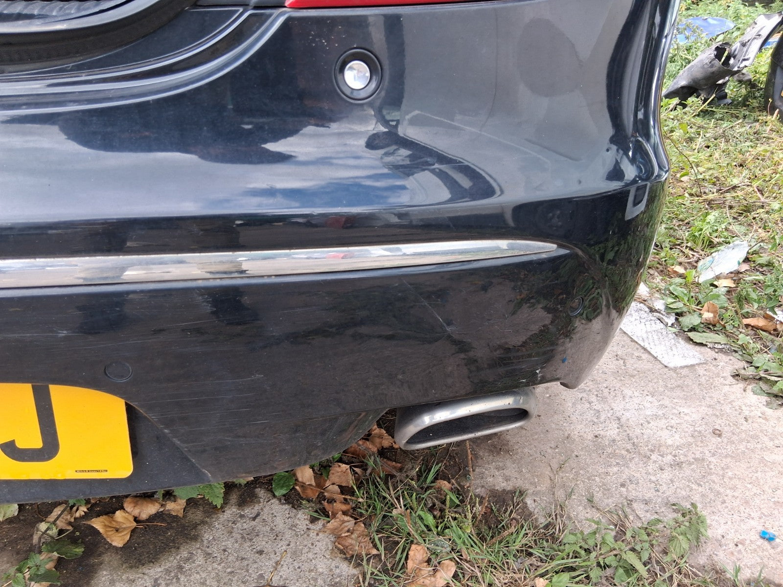 2012 JAGUAR XJ X351 COMPLETE REAR BUMPER WITH SENSORS MIDNIGHT BLACK MET PEF