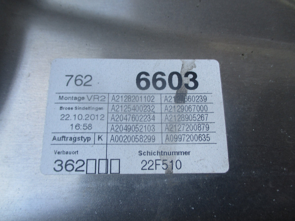 MERCEDES 2014 W212 OSF DRIVER SIDE FRONT WINDOW REGULATOR & MOTOR A2048200242