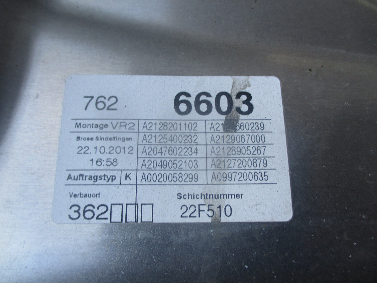 MERCEDES 2014 W212 OSF DRIVER SIDE FRONT WINDOW REGULATOR & MOTOR A2048200242