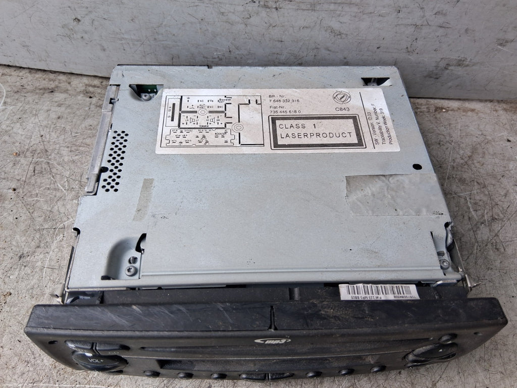 2010 FIAT DOBLO MK1 RADIO STEREO CD PLAYER HEAD UNIT 7646332316