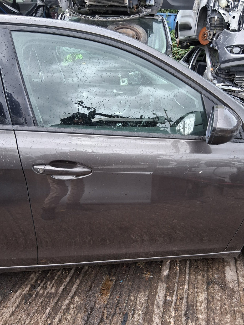 2015 PEUGEOT 308 MK2 ESTATE OSF DRIVER SIDE FRONT RIGHT BARE DOOR GREY MOKA KKS