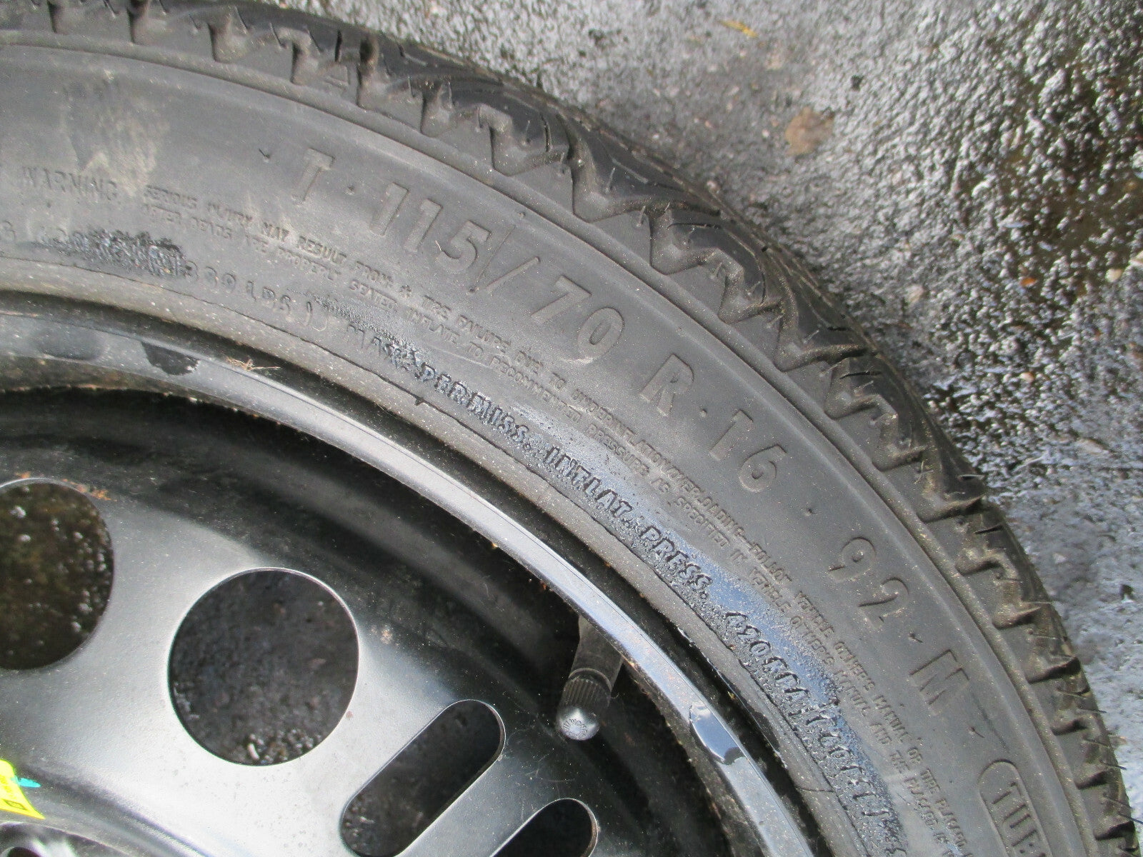 VAUXHALL ASTRA H 2007 16 INCH SPACE SAVER WITH TYRE 115/70R16