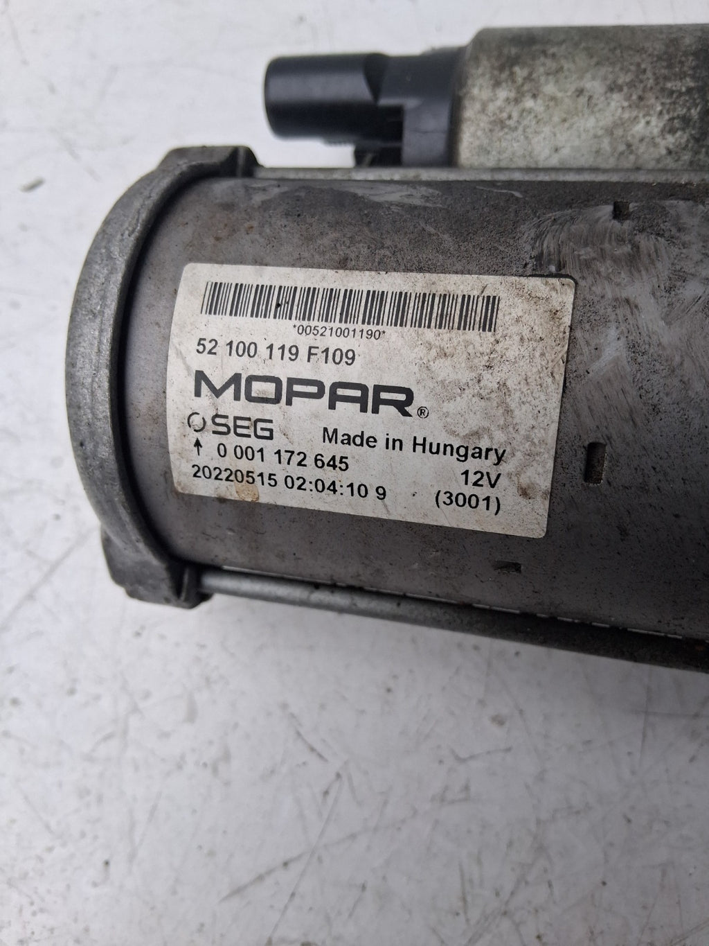 2019 ALFA ROMEO STELVIO 949 STARTER MOTOR 52100119F109