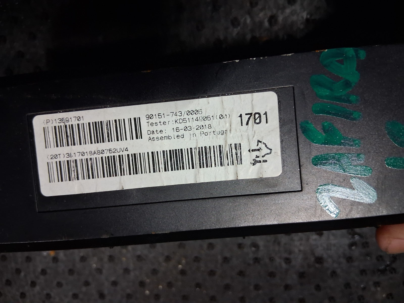 2018 VAUXHALL ZAFIRA C HEATER CONTROL MODULE 13591701