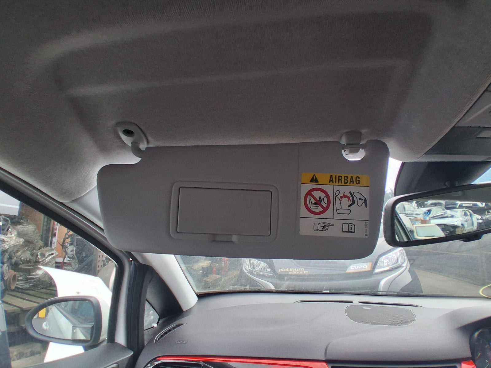 2019 VAUXHALL CORSA E NSF PASSENGER SIDE FRONT LEFT SUN VISOR SHADE