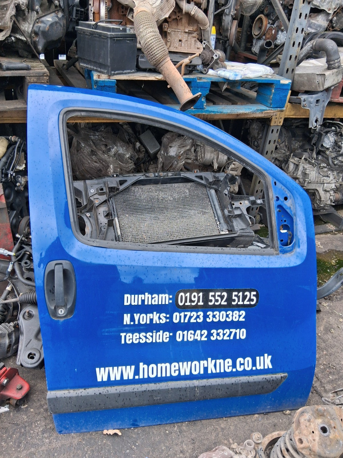 2015 PEUGEOT BIPPER OSF DRIVER SIDE FRONT BARE DOOR BLUE