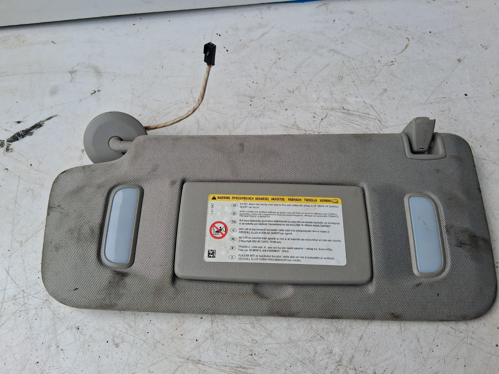 2017 VAUXHALL ZAFIRA C NSF PASSENGER SIDE FRONT LEFT SUN VISOR SHADE