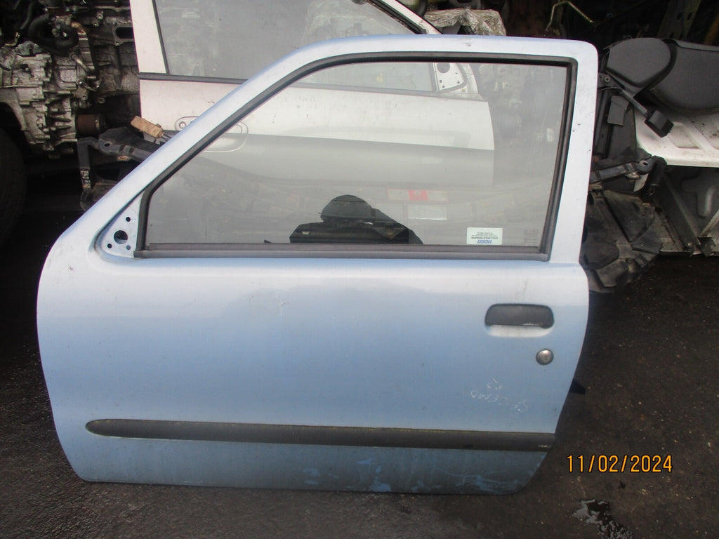 FIAT SEICENTO 2002 3 DOOR NS PASSENGER SIDE COMPLETE DOOR BLUE