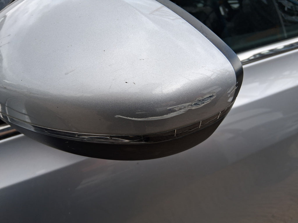 2014 PEUGEOT 308 MK2 NSF PASSENGER SIDE FRONT MANUALFOLD WING MIRROR SILVER EZR