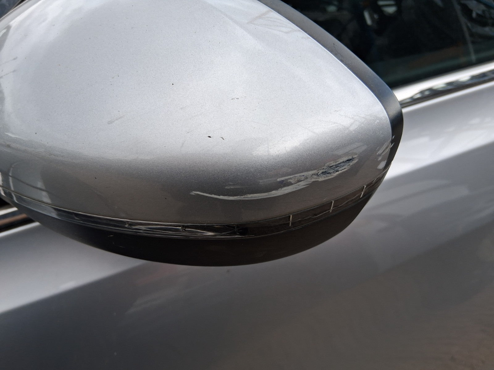 2014 PEUGEOT 308 MK2 NSF PASSENGER SIDE FRONT MANUALFOLD WING MIRROR SILVER EZR
