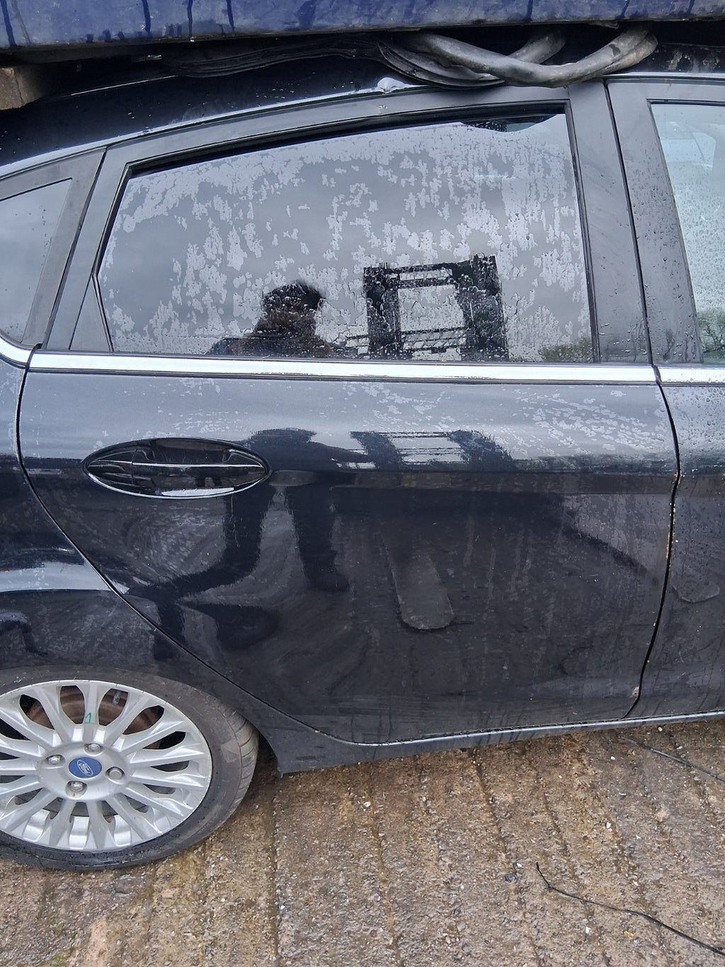 2014 FORD FIESTA MK7 OSR DRIVER SIDE REAR RIGHT COMPLETE DOOR PANTHER BLACK DC