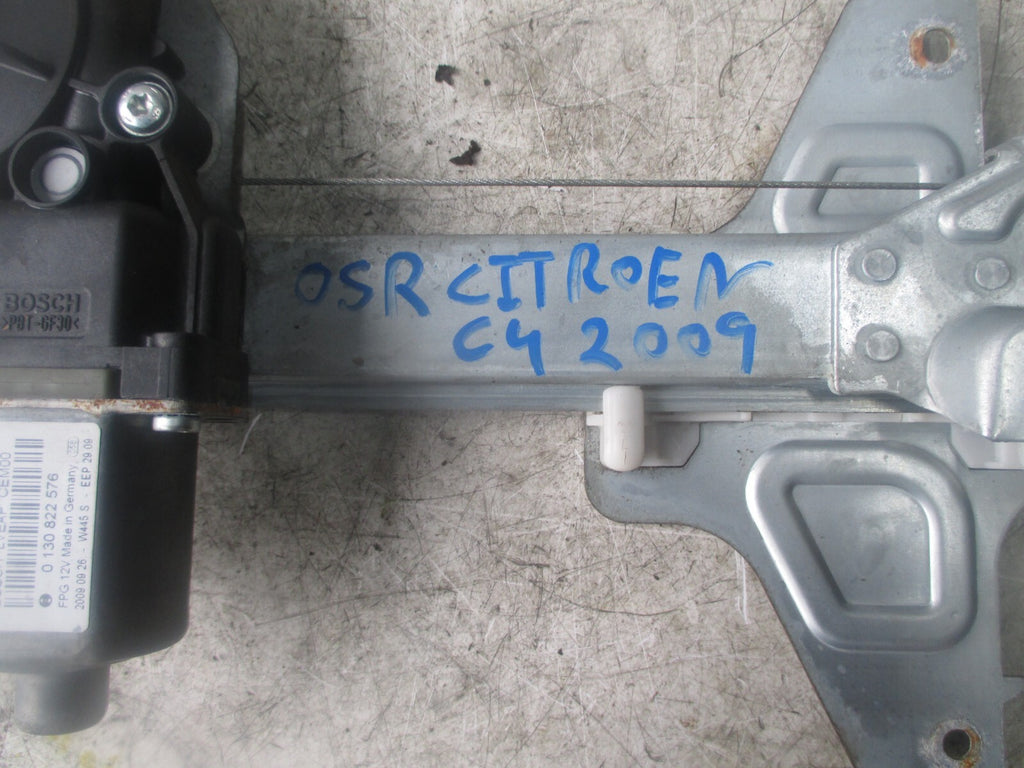 2009 CITROEN C4 OSR REAR WINDOW MOTOR REGULATOR 0130822576