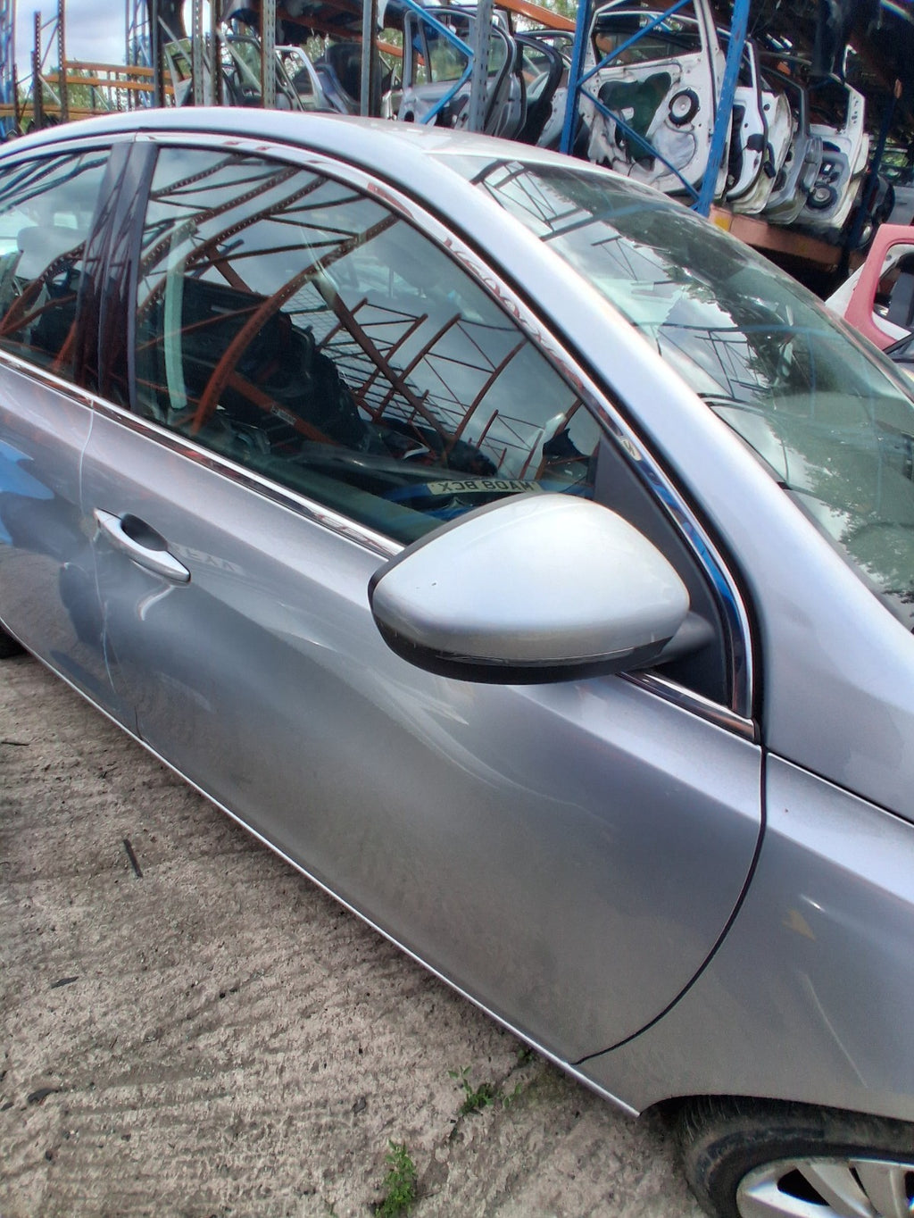 2014 PEUGEOT 308 MK2 OSF DRIVER SIDE FRONT BARE DOOR GRIS ALUMINIUM EZR
