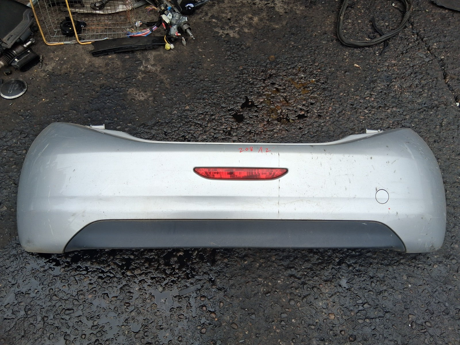 2012 PEUGEOT 208 COMPLETE REAR BUMPER SILVER