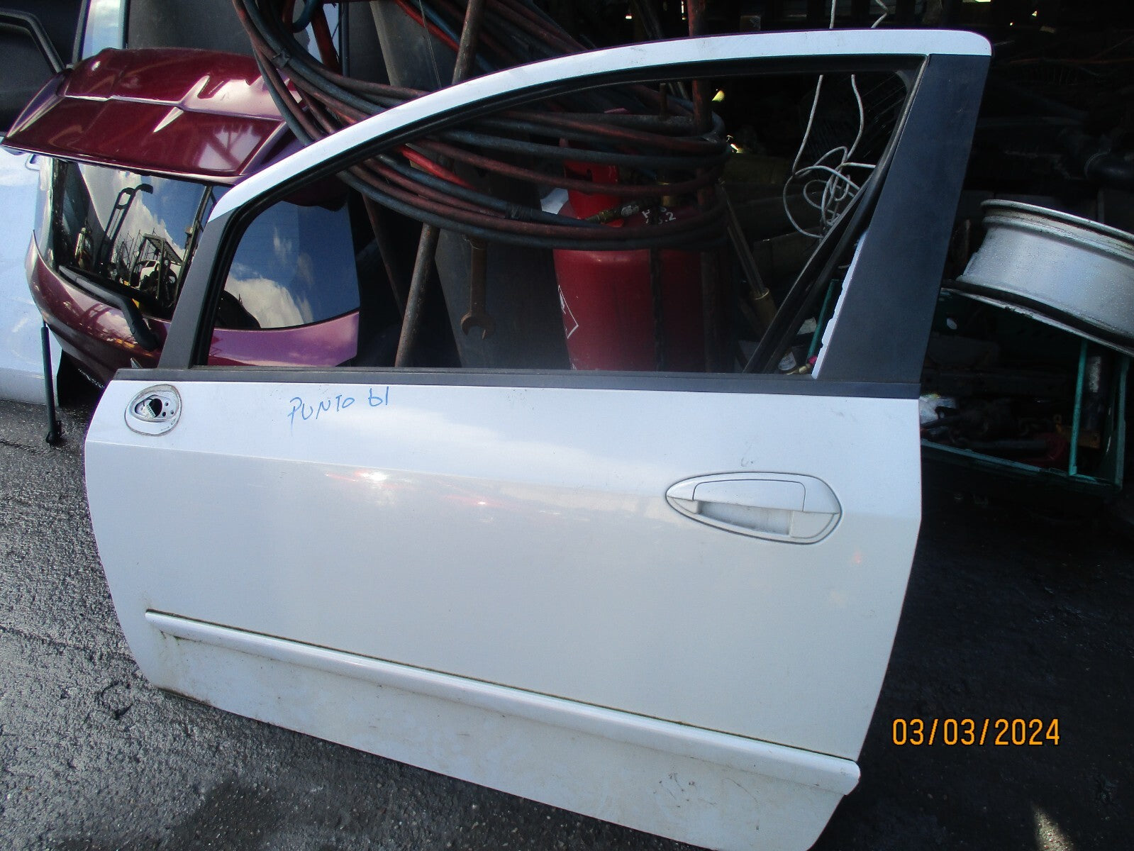 FIAT GRANDE PUNTO EVO 2011 3 DOOR PASSENGER SIDE BARE DOOR SHELL BIANCO RADIOSO