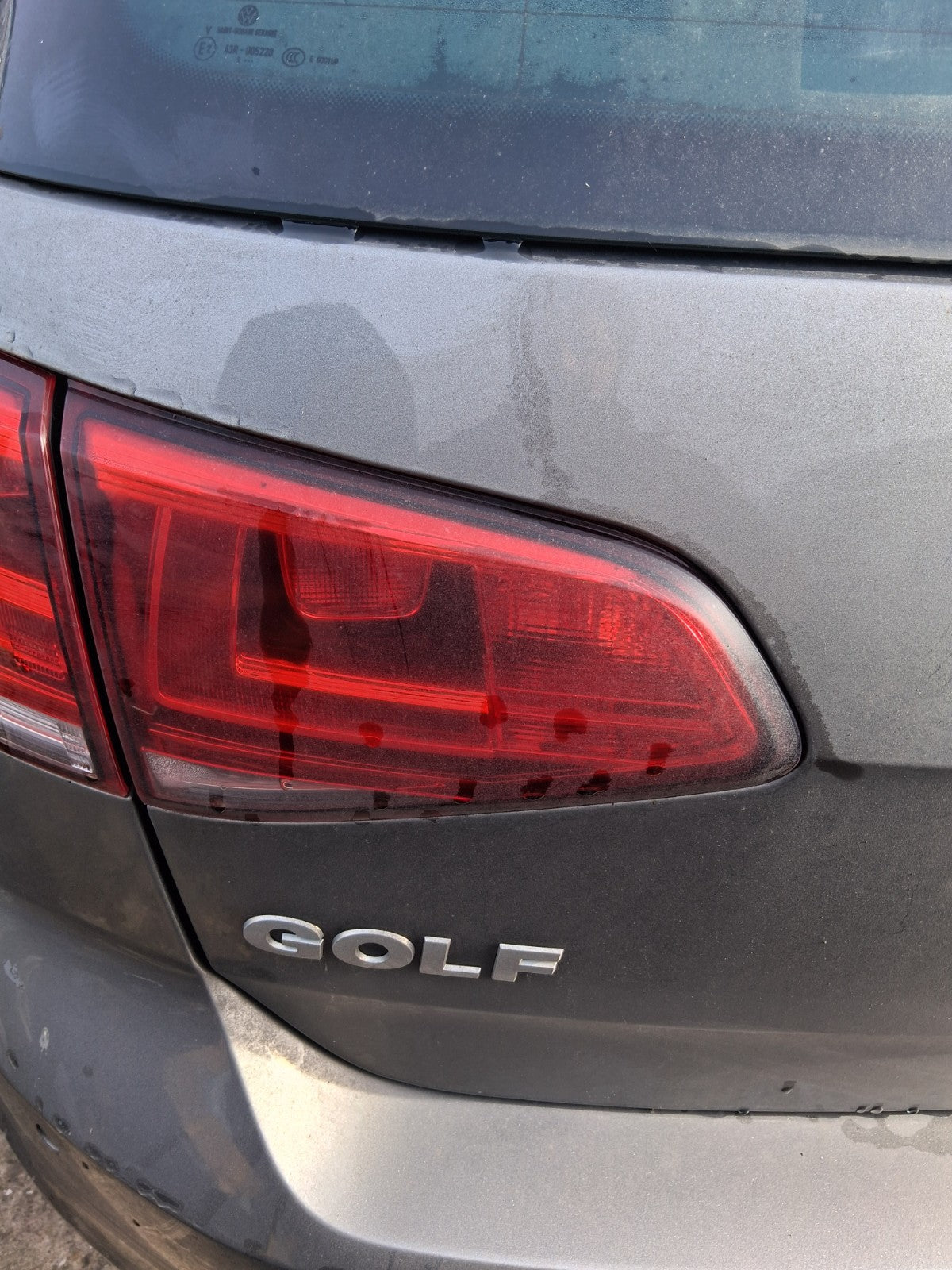 2016 VOLKSWAGEN GOLF MK7 NSR PASSENGER SIDE REAR LEFT INNER TAIL LIGHT