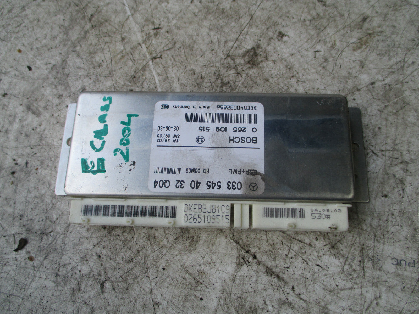MERCEDES BENZ E CLASS W211 2004 ESP CONTROL MODULE UNIT 0335454032