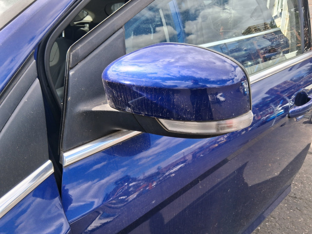 2015 FORD FOCUS MK3 HATCH NS PASSENGER SIDE WING MIRROR DEEP IMPACT BLUE MET HF