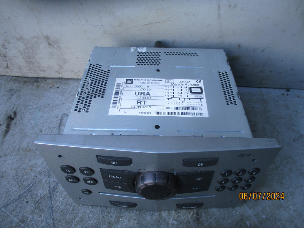 VAUXHALL CORSA D 2011 RADIO CD PLAYER STEREO HEAD UNIT 13357119