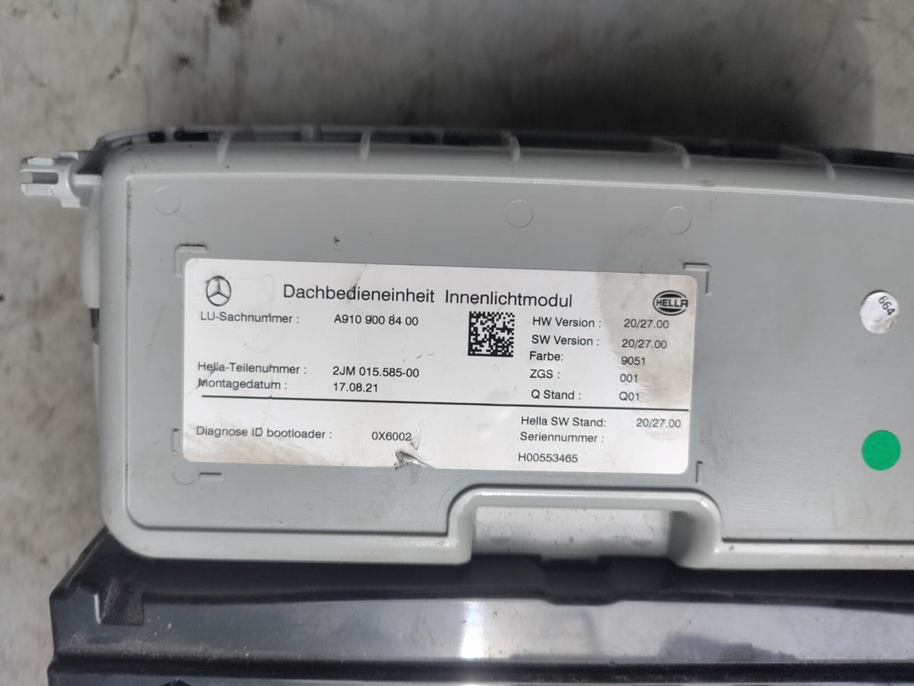 2021 MERCEDES BENZ SPRINTER W907 INTERIOR ROOF READING LIGHT A9109008400