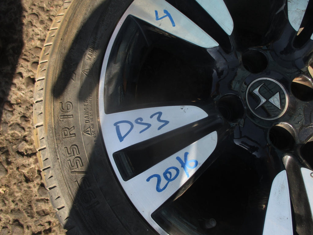 2016 CITROEN DS3 16 INCH ALLOY WHEEL WITH TYRE 195/55R16 REF 4