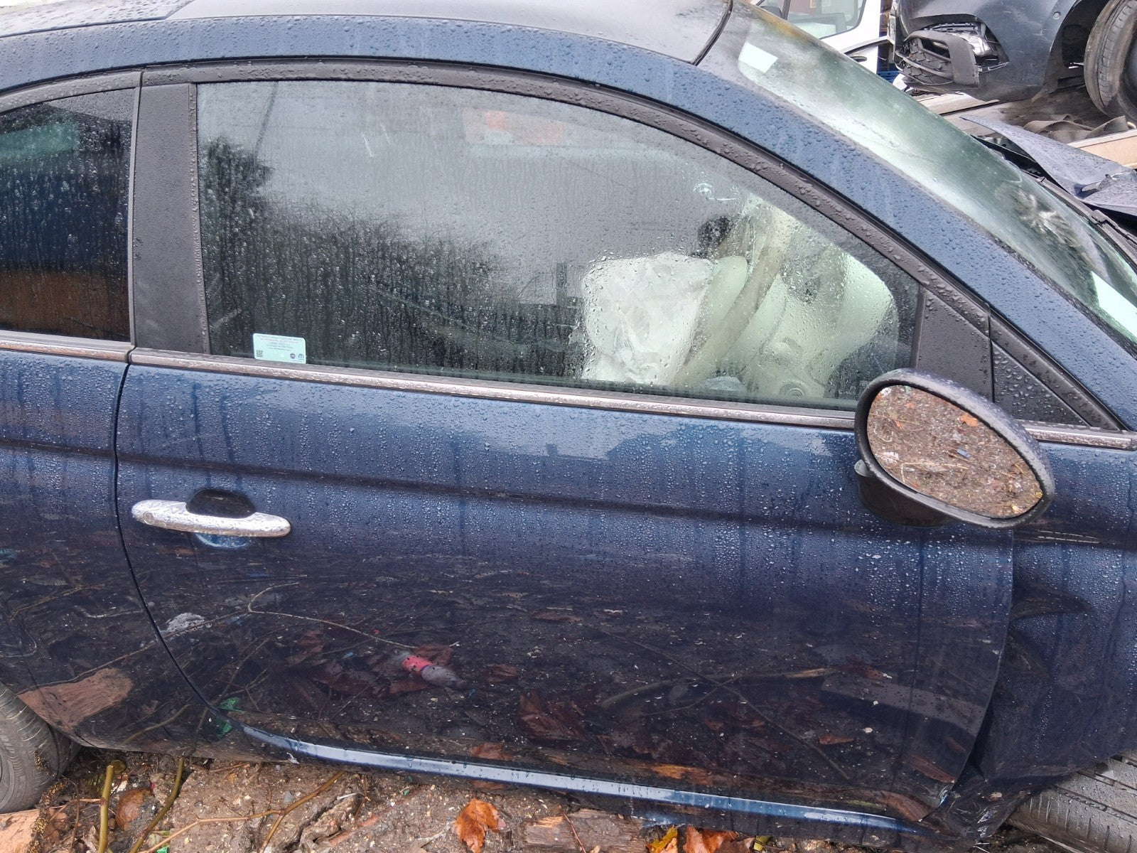 2023 FIAT 500 MHEV OSF DRIVER SIDE FRONT RIGHT BARE DOOR EPIC BLUE PEARL 687/B