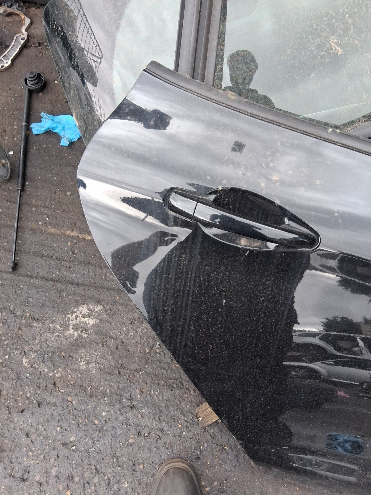 2014 PEUGEOT 208 OSR DRIVER SIDE REAR RIGHT DOOR PEARL BLACK KTV