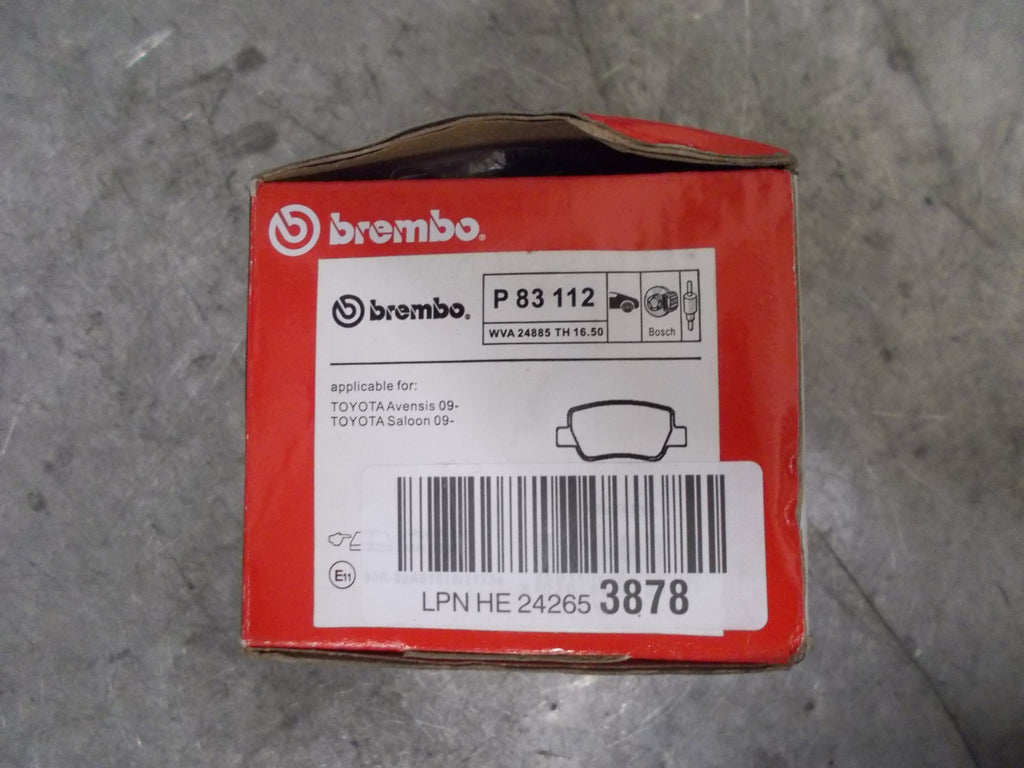 BREMBO TOYOTA AVENSIS SALOON 2009 ONWARDS REAR WHEEL BRAKE PADS x4 WVA24885