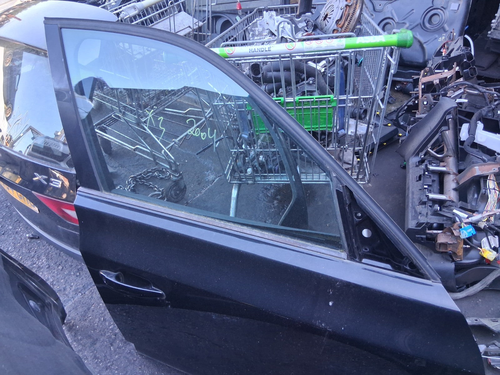 2004 BMW X3 E83 OSF DRIVER SIDE FRONT RIGHT COMPLETE DOOR BLACK
