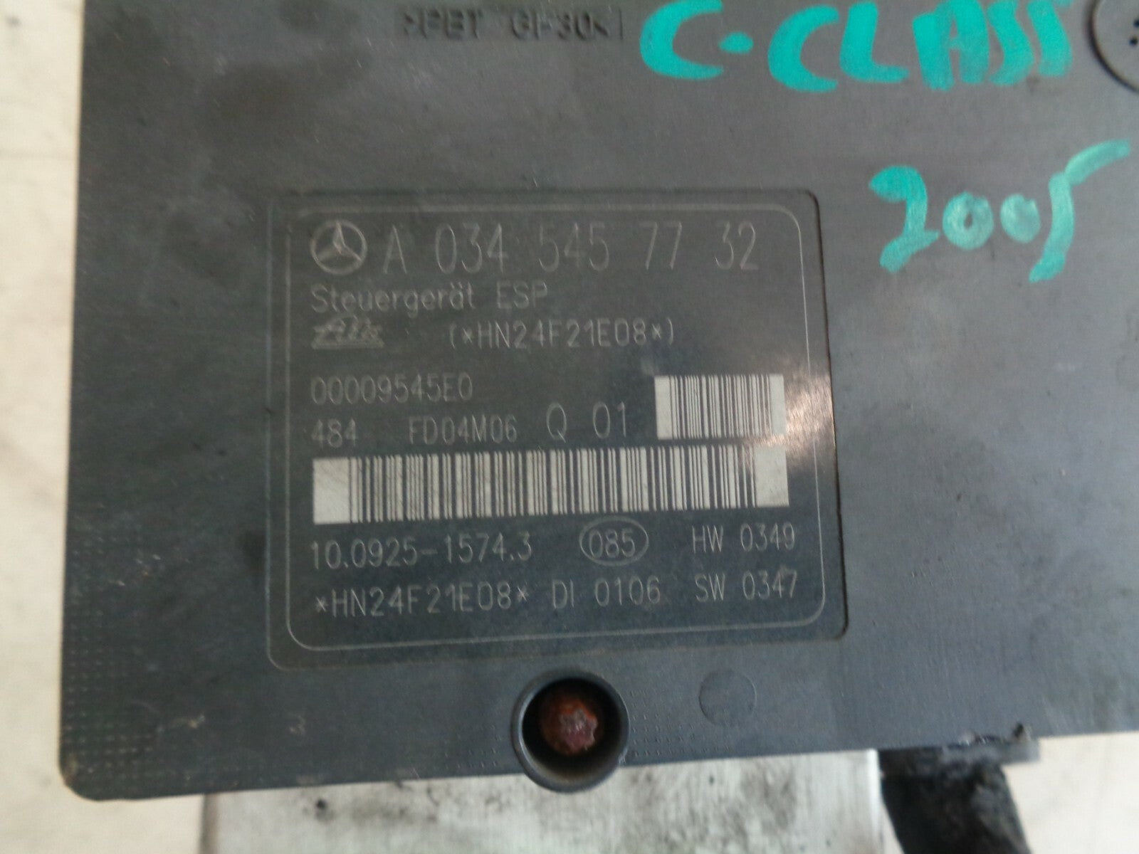 MERCEDES BENZ C CLASS 2005 W203 ESTATE ABS PUMP CONTROL MODULE A0345457732