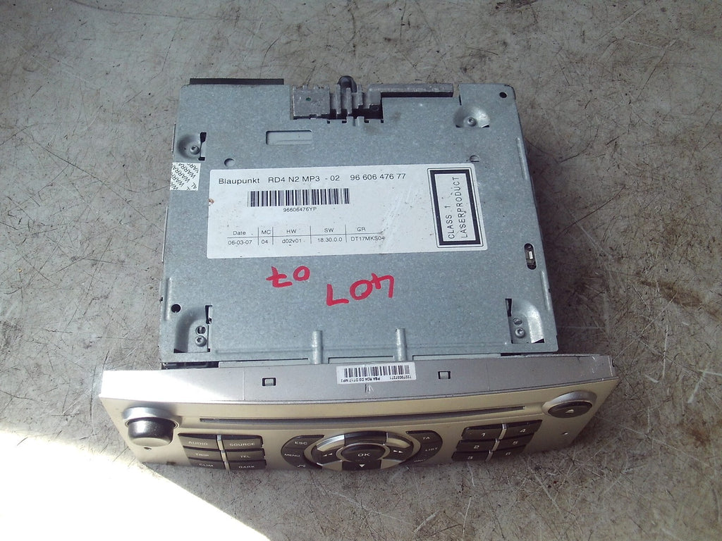2007 PEUGEOT 407 CD RADIO MEDIA PLAYER UNIT 96606476YP