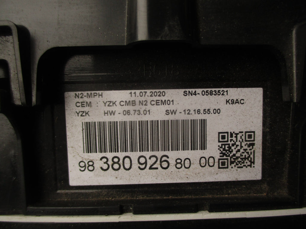 2020 TOYOTA PROACE CITY 1.5 DIESEL MANUAL SPEEDO SPEEDOMETER 9838092680