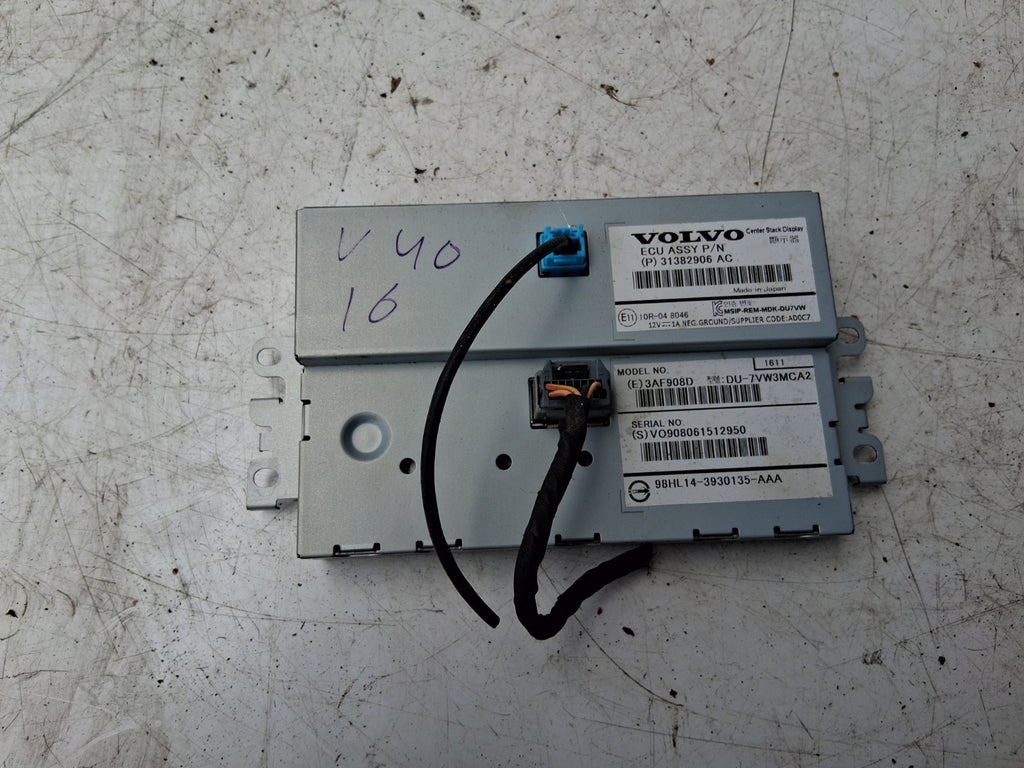 2016 VOLVO V40 R DESIGN DASHBOARD SCREEN DISPLAY SCREEN MONITOR 31382906