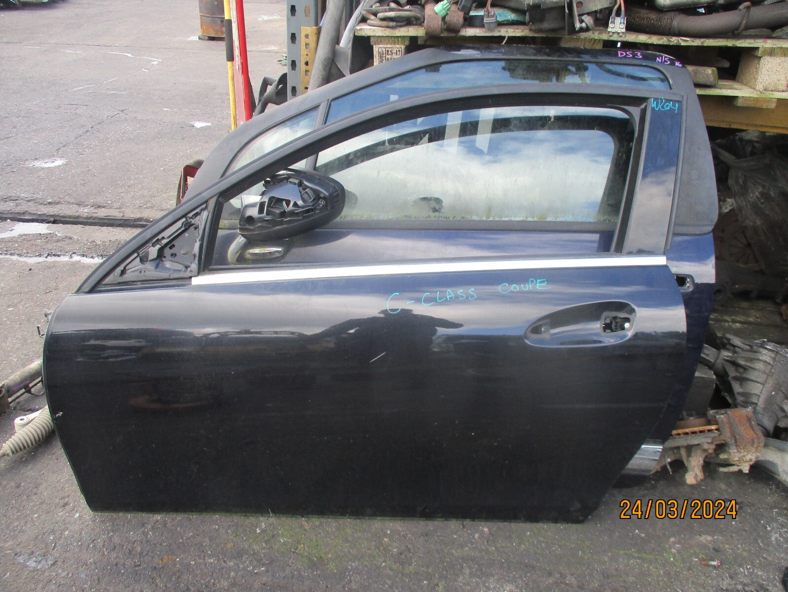 MERCEDES BENZ C CLASS COUPE W204 2014 NS PASSENGER SIDE BARE DOOR BLACK