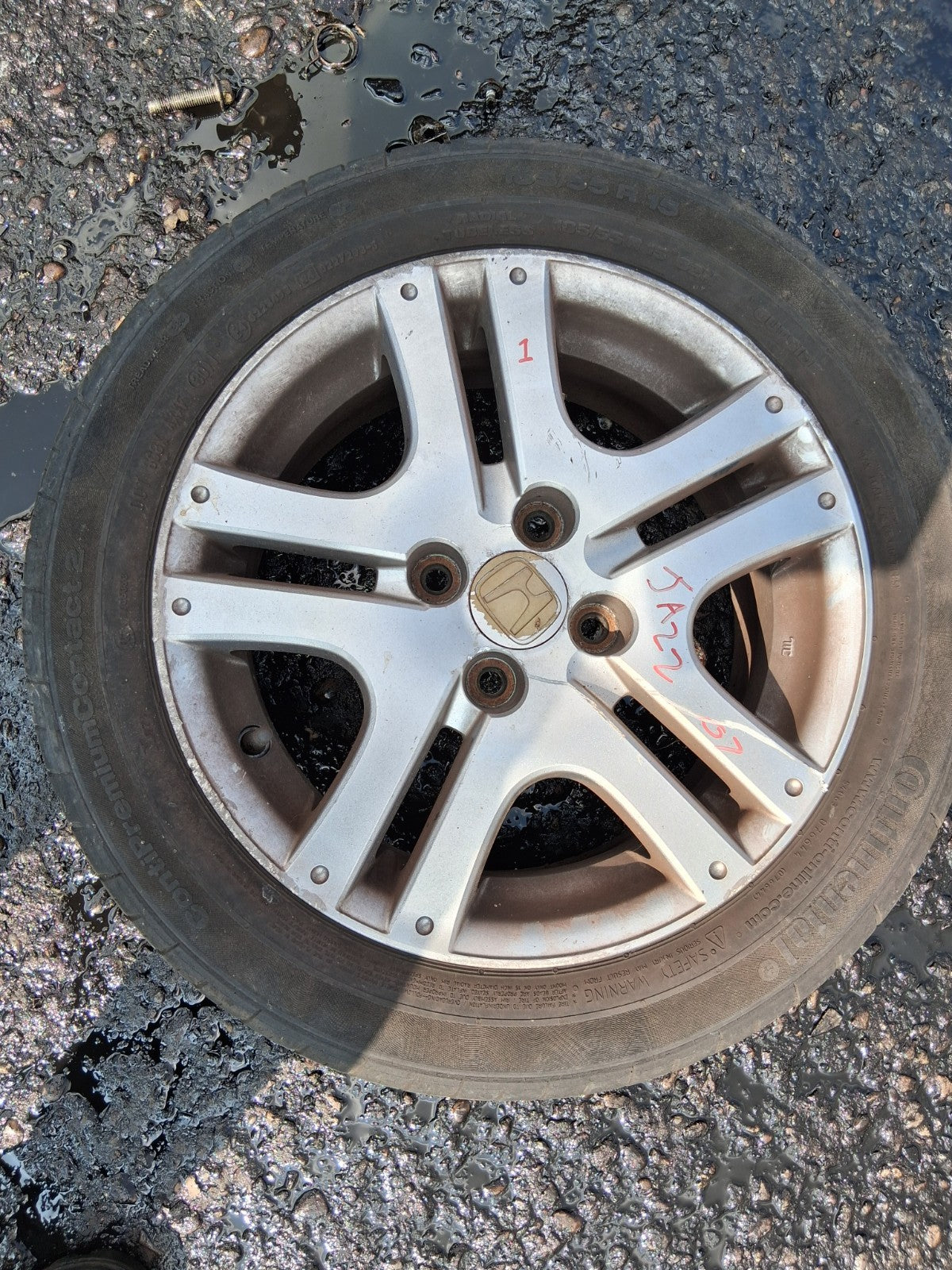 2007 HONDA JAZZ MK2 15 INCH ALLOY WHEEL WITH TYRE 185/55R15