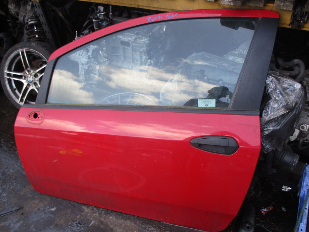 FIAT GRANDE PUNTO MK3 2008 OS 3 DOOR DRIVER SIDE BARE DOOR RED