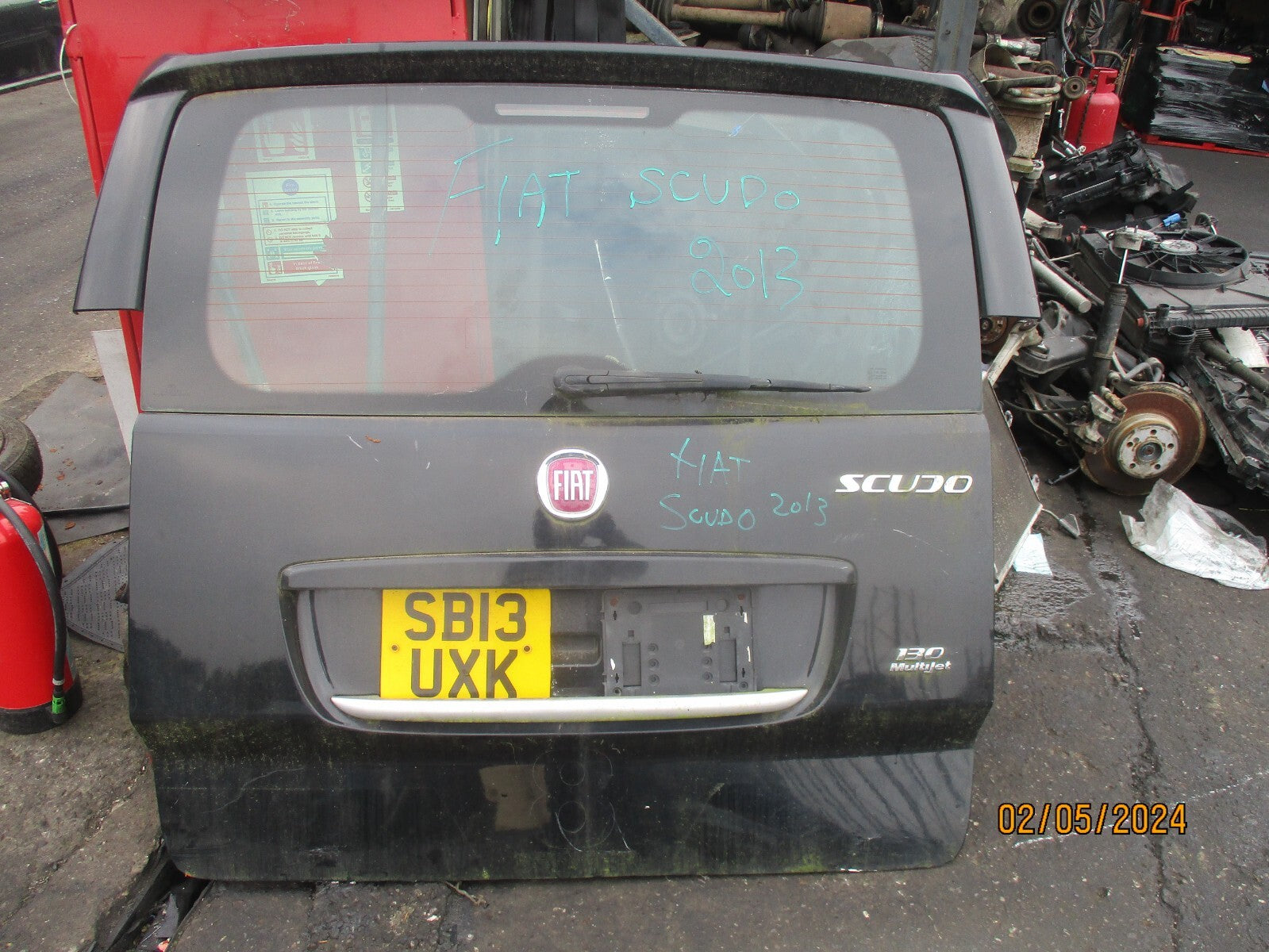 FIAT SCUDO 2013 MK2 REAR COMPLETE TAILGATE BOOTLID BLACK