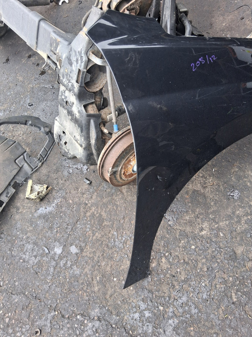 2012 PEUGEOT 207 OSF DRIVER SIDE FRONT RIGHT WING PANEL BLACK