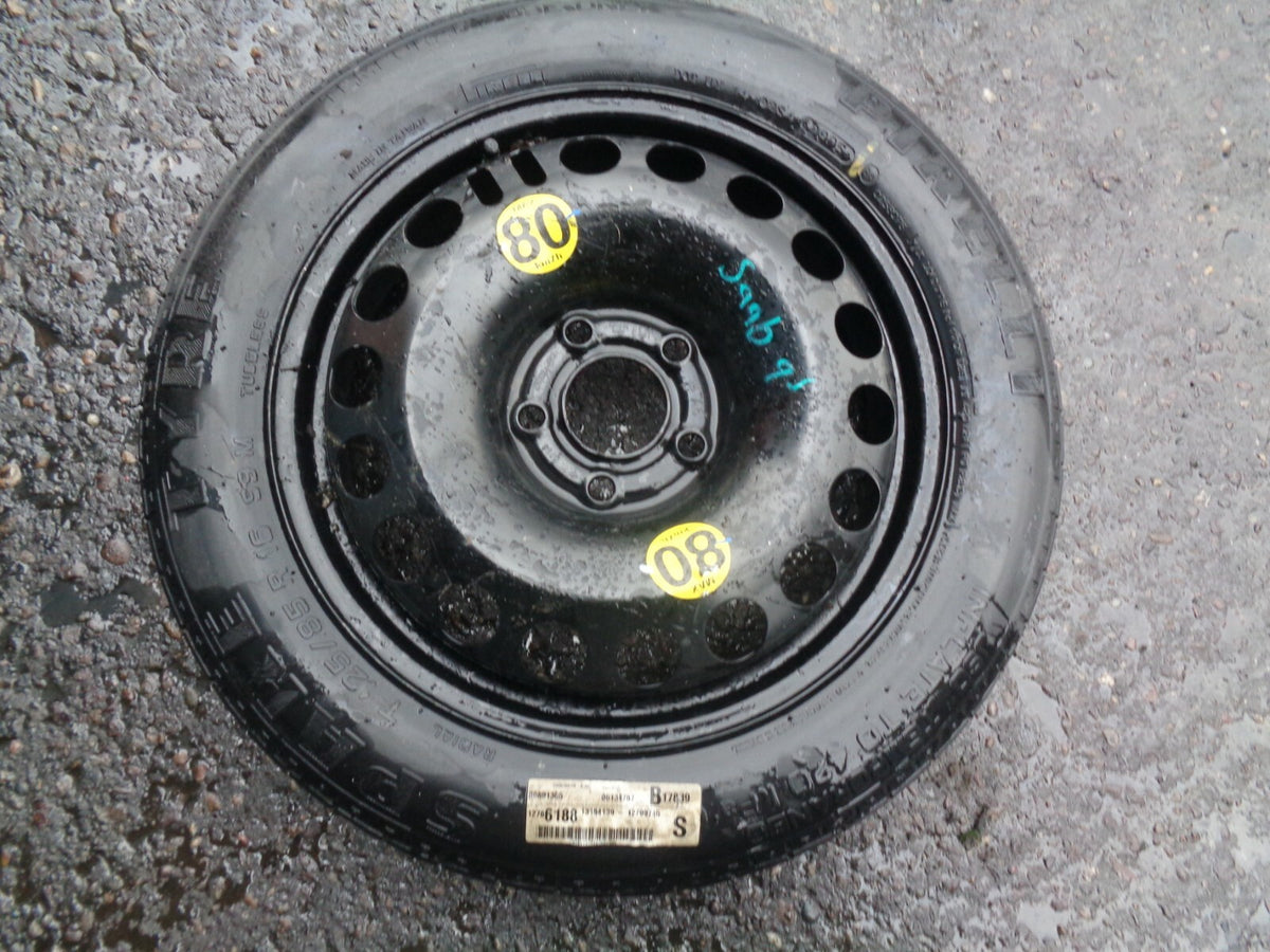 SAAB 9-3 9 3  16 INCH 5 STUDS EMERGENCY SPACE SAVER STEEL WHEEL TYRE 125/85R16