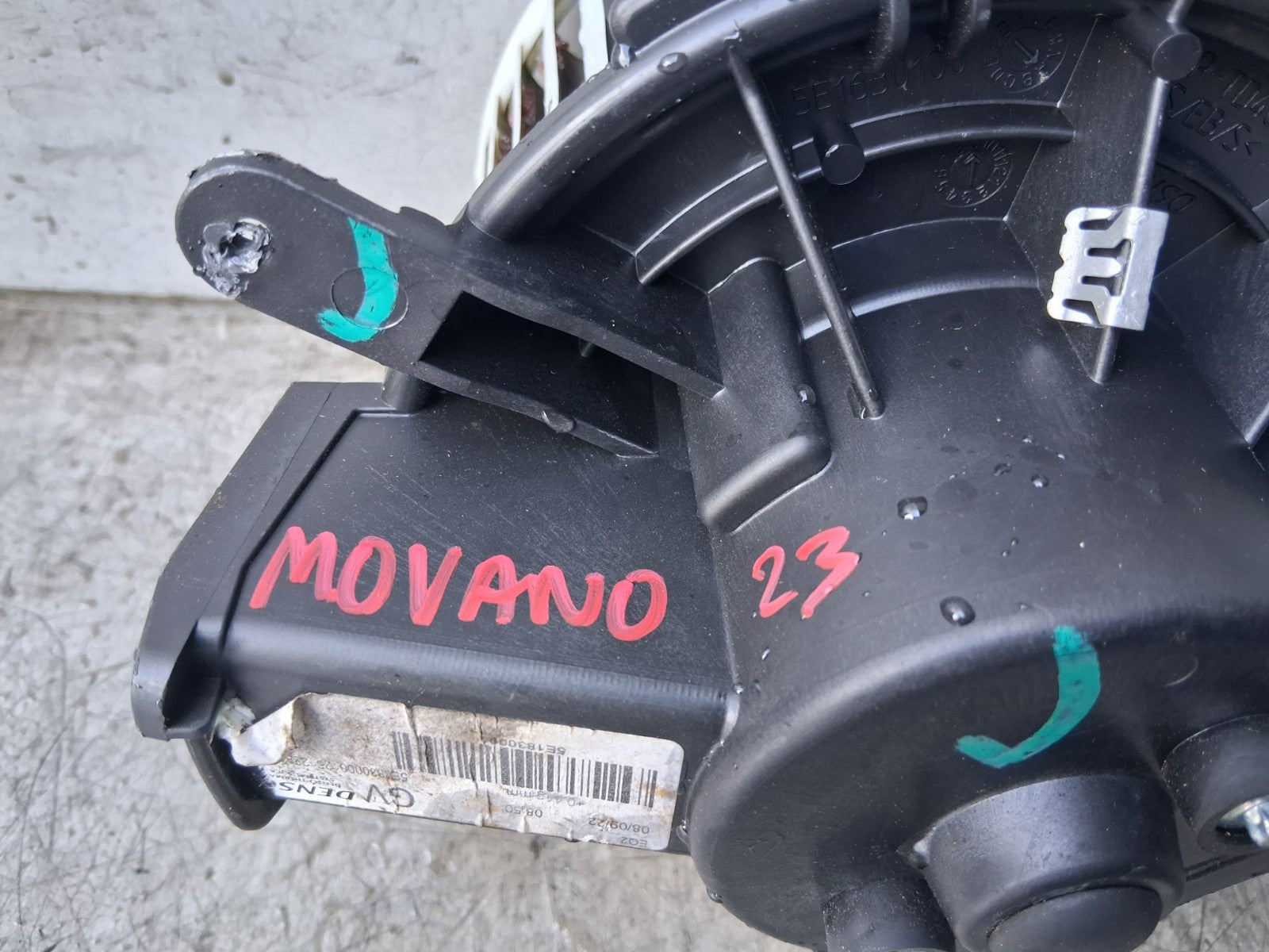 2023 VAUXHALL MOVANO C MK3 HEATER BLOWER MOTOR FAN 5E1630100