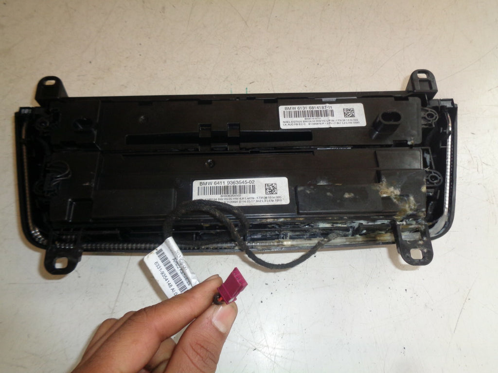 BMW 3 SERIES 2017 F20 M SPORT HEATER CONTROL PANEL STEREO CONTROL 9363545