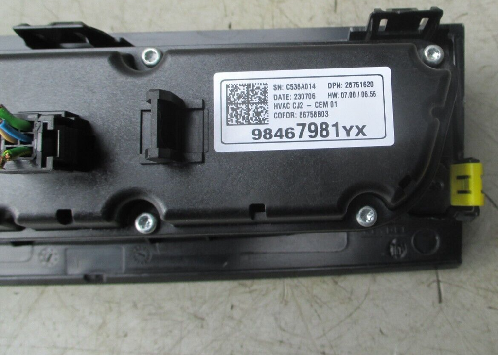 2023 VAUXHALL GRANDLAND HEATER AC CLIMATE CONTROL SWITCH PANEL 98467981YX