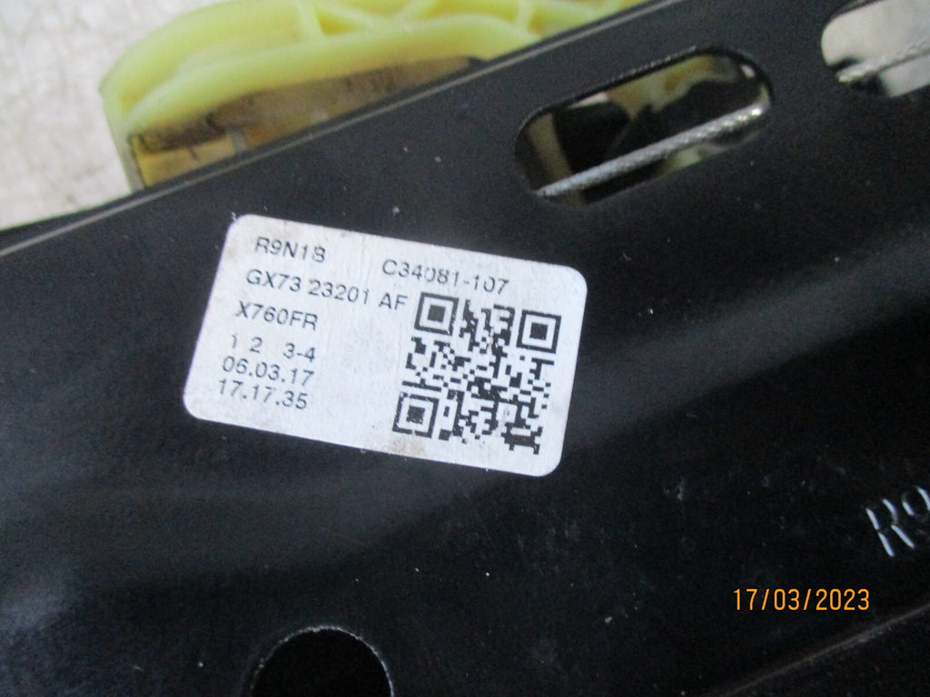 JAGUAR XE 2017 NSF PASSENGER SIDE FRONT WINDOW MOTOR REGULATOR GX7323201AF