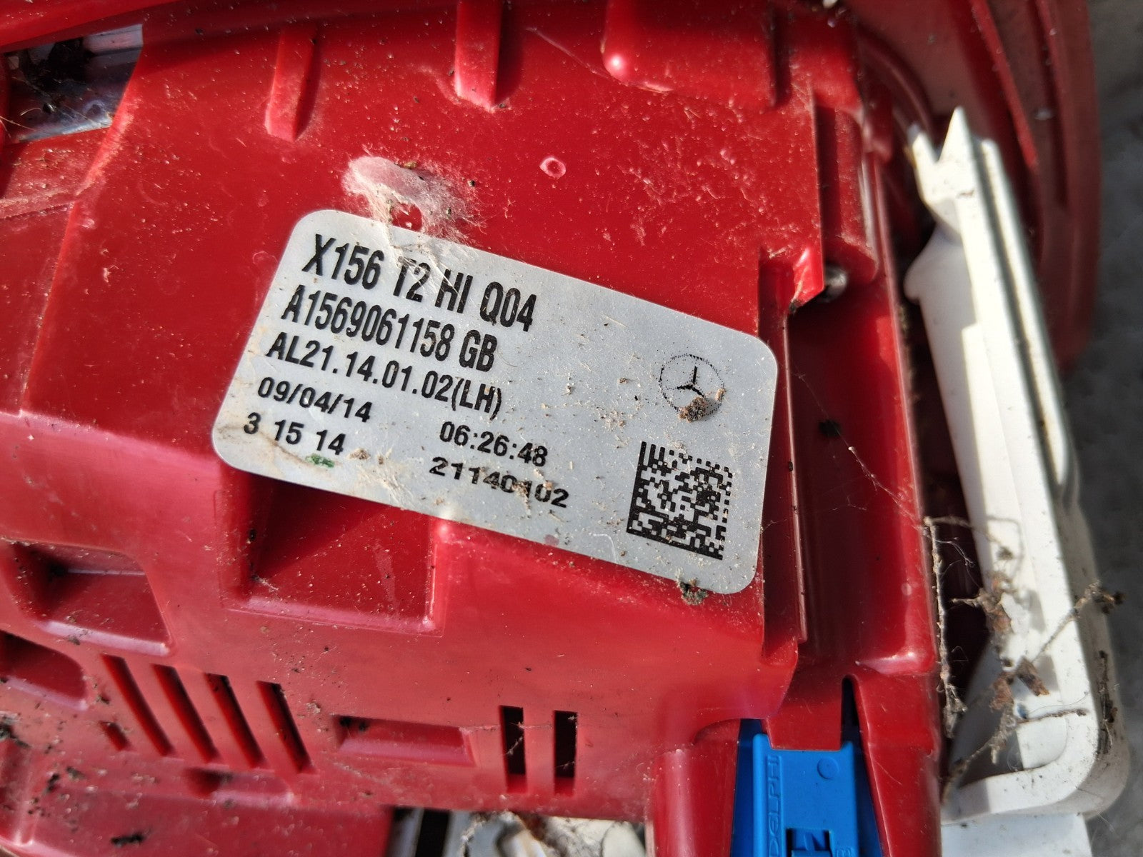 MERCEDES BENZ CLA 2014 NSR PASSENGER SIDE REAR LEFT INNER TAIL LIGHT A1569061158