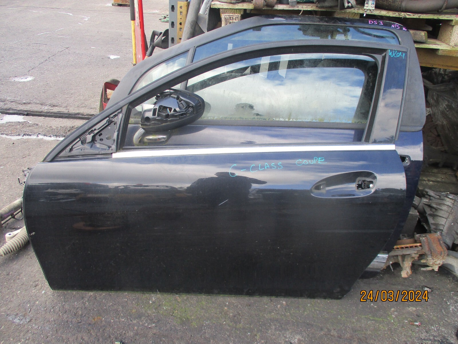 MERCEDES BENZ C CLASS COUPE W204 2014 NS PASSENGER SIDE BARE DOOR BLACK