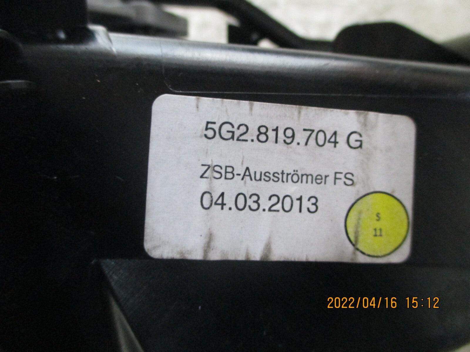 VW VOLKSWAGEN GOLF 2018 MK7 OSF FRONT DRIVER SIDE AIR VENT 5G2819704