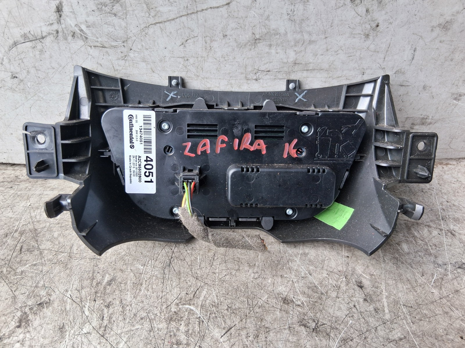 2016 VAUXHALL ZAFIRA C MK3 AC HEATER CLIMATE CONTROL SWITCH PANEL 13474051