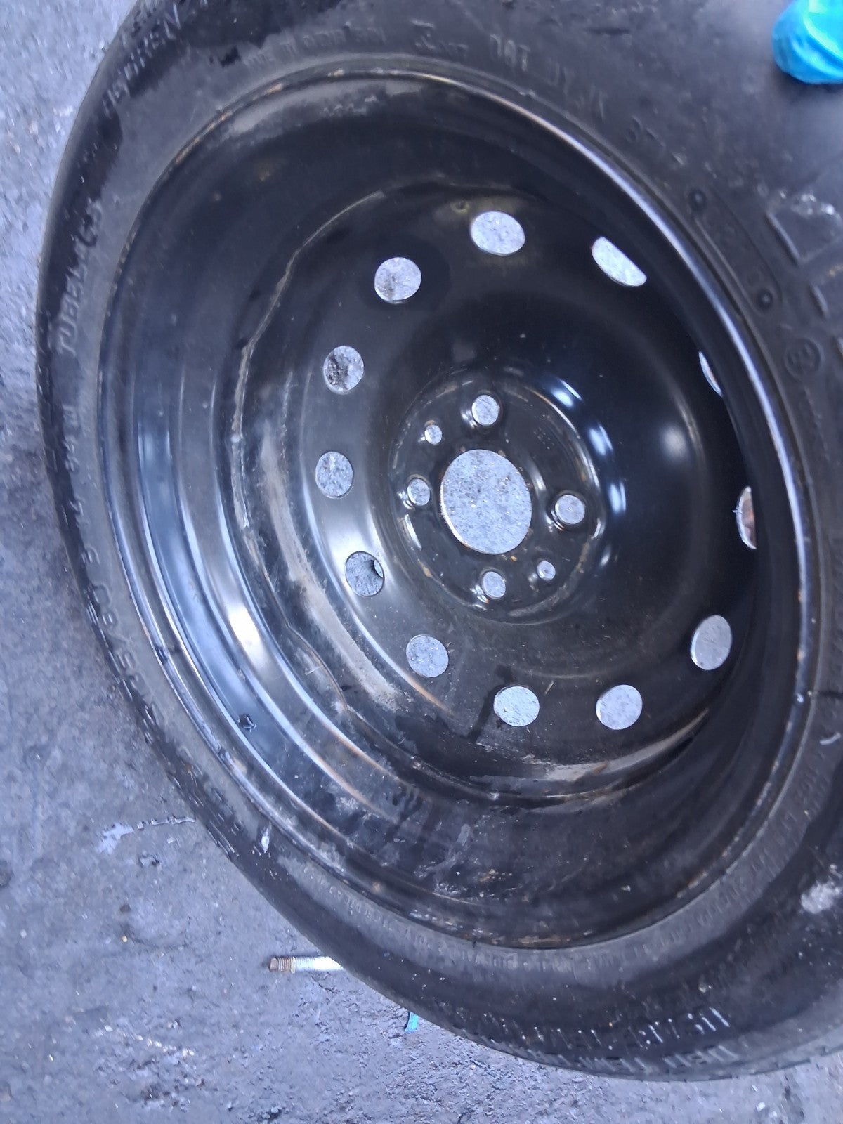2010 FIAT 500 LOUNGE MK1 14 INCH SPACE SAVER STEEL WHEEL WITH TYRE 135/80R14