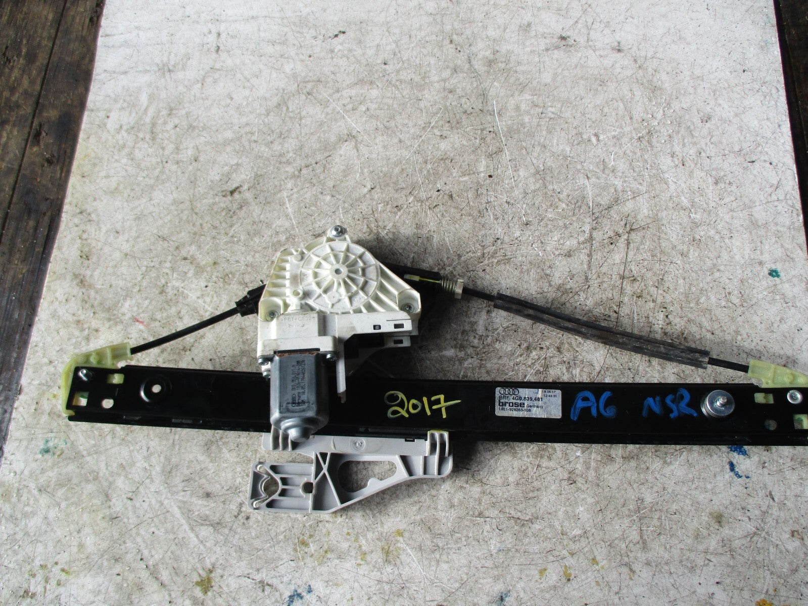 AUDI A6 C7 2017 NSR PASSENGER SIDE REAR WINDOW REGULATOR MECHANISM 4G0839461
